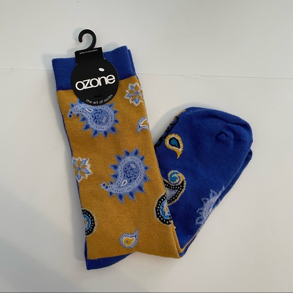 ozone Accessories - Ozone Socks Paisley Persona Blue Gold Socks